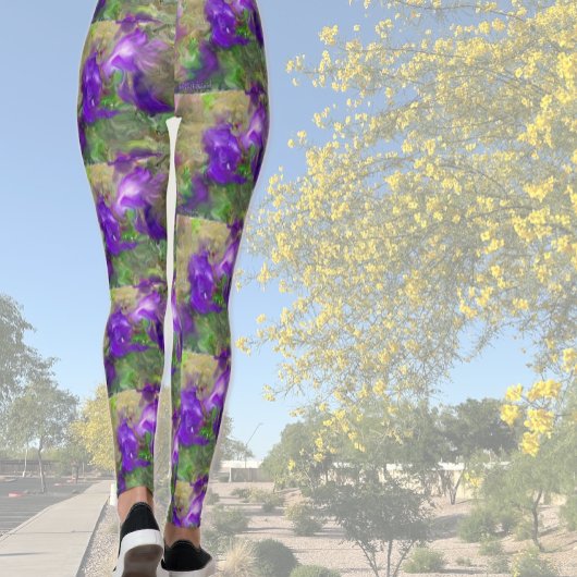 Leggings Pétunias Violets Abstrait