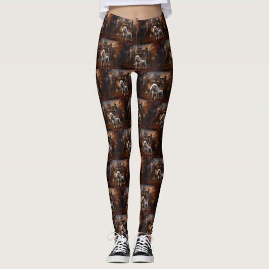 Leggings Peur Halloween caniche (Devant)