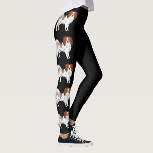 Leggings Phalène Chiens Rouges et Blancs Mignons Pour Amate (Droite)