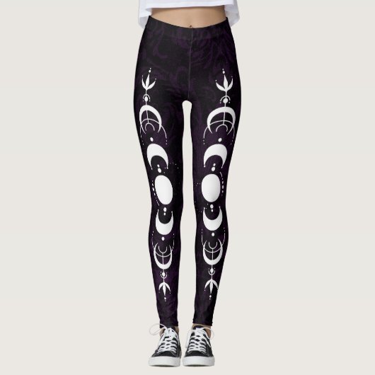Leggings Phase de lune violette foncée (Devant)