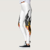 Leggings Phénix Ardente Oiseau de Feu Tribal Noir Flammes (Gauche)