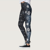 Leggings Phénix d'hiver noir et blanc (Gauche)