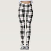 Leggings Pherson tartan noir blanc plaid (Devant)