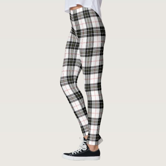 Leggings Pherson tartan noir blanc plaid (Gauche)