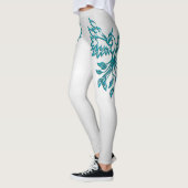 Leggings Phoenix bleu turquoise se lève sur l'argent (Gauche)