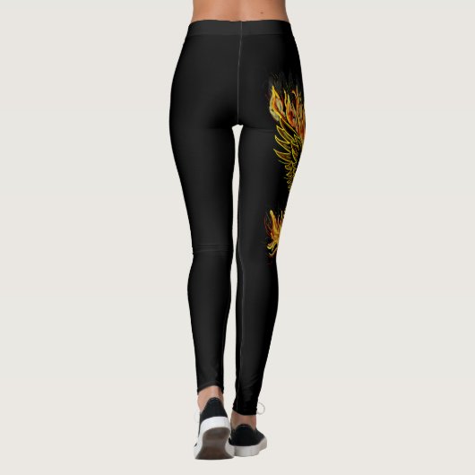 Leggings Phoenix se levant des flammes (Dos)