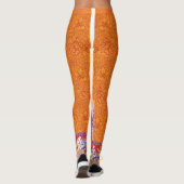 Leggings photo d'un motif orange et bleu (Dos)