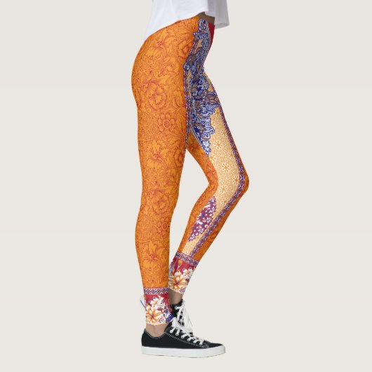 Leggings photo d'un motif orange et bleu (Droite)