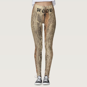 LEGGINGS PHOTO MOTIF DU GRAIN DE BOIS LEGINGS