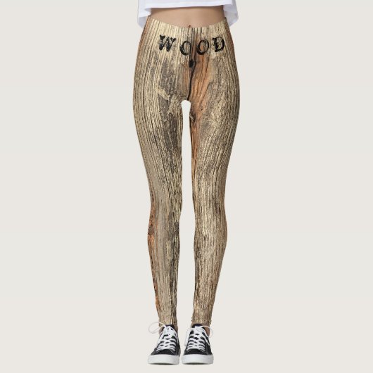 LEGGINGS PHOTO MOTIF DU GRAIN DE BOIS LEGINGS (Devant)