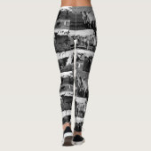 Leggings Photos De Vache Highland En Noir Et Blanc, (Dos)