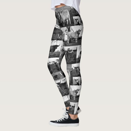Leggings Photos De Vache Highland En Noir Et Blanc, (Gauche)