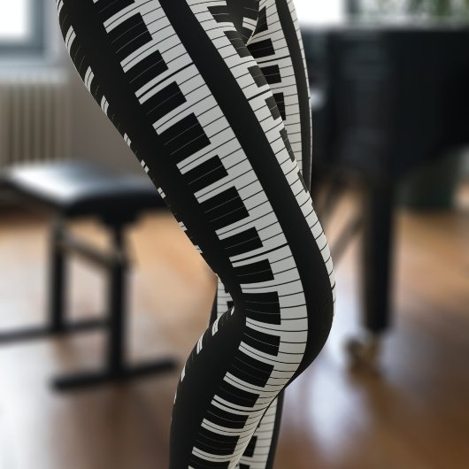 Leggings Piano-clavier noir et blanc Piano Piano