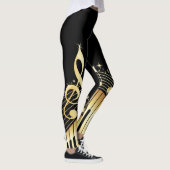 Leggings Piano Key Musical Notes Gold Music (Droite)