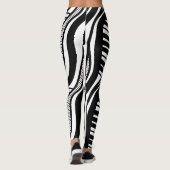 Leggings Piano moderne noir blanc Wavy (Dos)