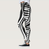 Leggings Piano moderne noir blanc Wavy (Gauche)