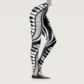 Leggings Piano moderne noir blanc Wavy (Droite)