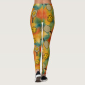 Leggings Pickleball Aquarelle Motif sans couture (Dos)