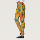 Leggings Pickleball Aquarelle Motif sans couture (Gauche)
