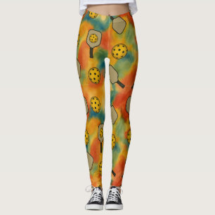 Leggings Pickleball Aquarelle Motif sans couture
