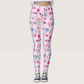 Leggings Pickleball Cherry Blossom rose motif floral (Devant)
