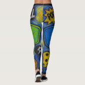 Leggings Pickleball Comic Burn Style Starry (Dos)