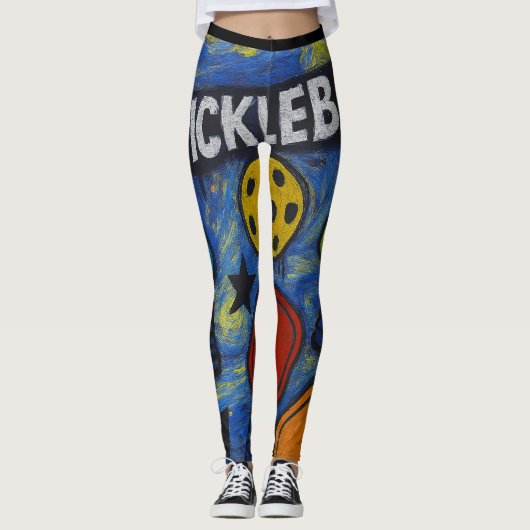 Leggings Pickleball Comic Burn Style Starry (Devant)