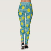 Leggings Pickleball Feuille coloré de palme vert tropicale (Dos)