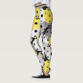 Leggings 💛 Pickleball - jaune, gris sur noir, 2021 couleur (Gauche)