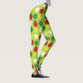 Leggings Pickleball ladybugs et picklaballs sur vert frais (Droite)
