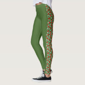 Leggings Pickleball Noël Rouge Vert Feux de neige Ho Ho Ho (Gauche)