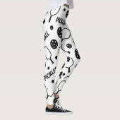 Leggings Pickleball noir et blanc Cour Motif Graphique (Droite)