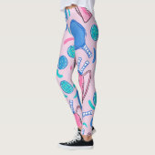 Leggings Pickleball Paddles et boules Pink Preppy (Gauche)
