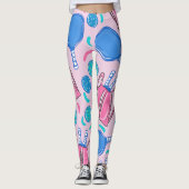 Leggings Pickleball Paddles et boules Pink Preppy (Devant)