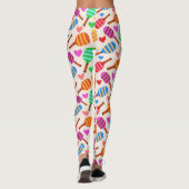 Leggings Pickleball Paddles Motif avec Coeurs (Dos)