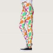 Leggings Pickleball Paddles Motif avec Coeurs (Gauche)