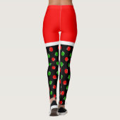 Leggings Pickleball Red Santa Shorts Red & Green Ornaments (Dos)