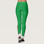 Leggings Pickleball Santa and Reindeer Christmas Cool Green (Dos)