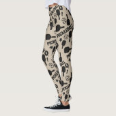 Leggings Pickleball Stencil Motif Art (Gauche)