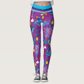 Leggings Pickleball tropical, magenta (Devant)
