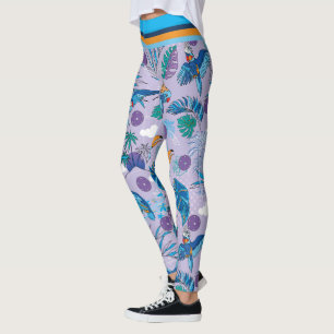 Leggings Pickleball tropical, perwinkle