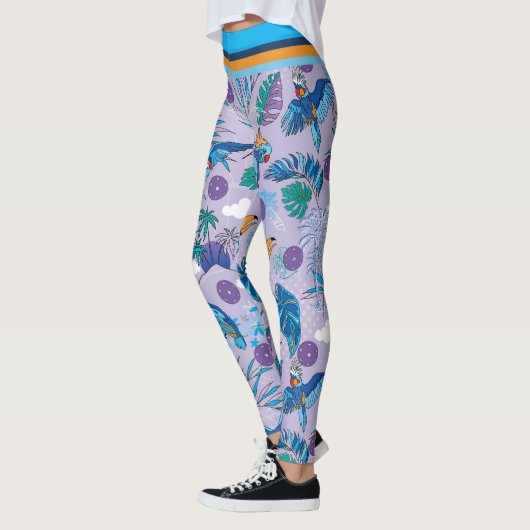 Leggings Pickleball tropical, perwinkle (Gauche)