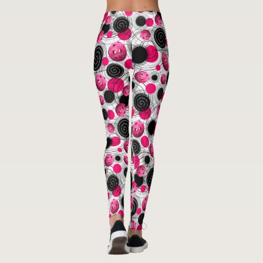 Leggings Pickleballs fuchsia - guêtres (Dos)