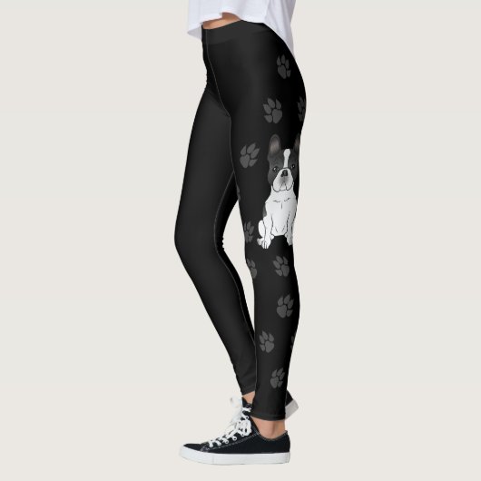 Leggings Piebald Noir Chien-taureau Français / Chien-Chiens (Gauche)