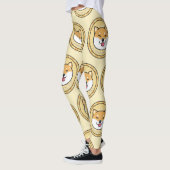 Leggings Pièce de chien : Arrière - plan de devise de chiff (Gauche)