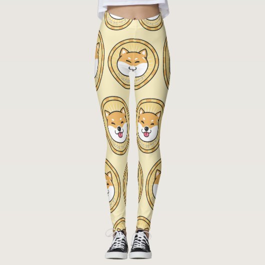 Leggings Pièce de chien : Arrière - plan de devise de chiff (Devant)