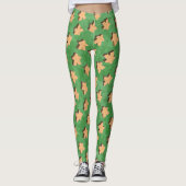 Leggings Pièce de jeu 3D Wood Meeple en vert (Devant)