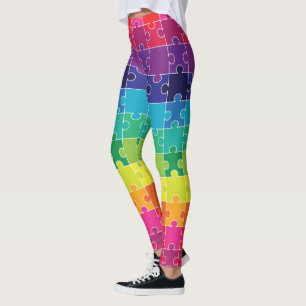 Leggings Pièce de puzzle arc-en-ciel de sensibilisation à l