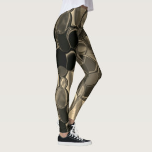 Leggings Pièces Brown, cercles et formes arrondies