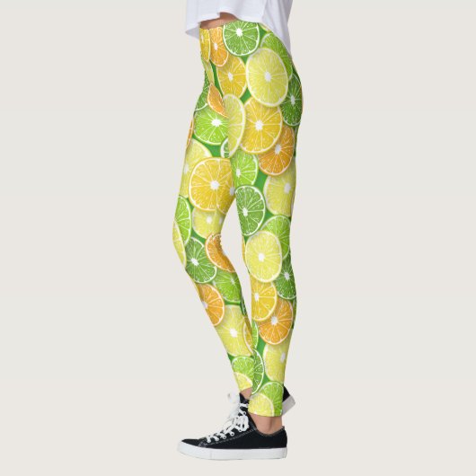 Leggings Pièces de fruits d'agrumes pop art 3 (Gauche)